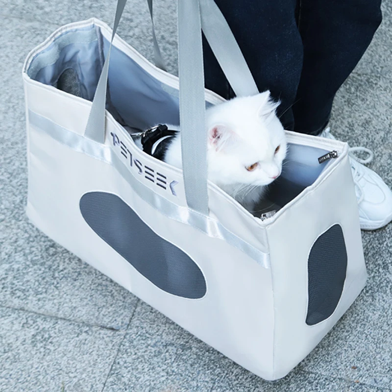 HOOPET-bolsa escolar portátil para gatos, mochila de gran capacidad, cápsula espacial, suministros de viaje para mascotas, verano, invierno - imagen 3