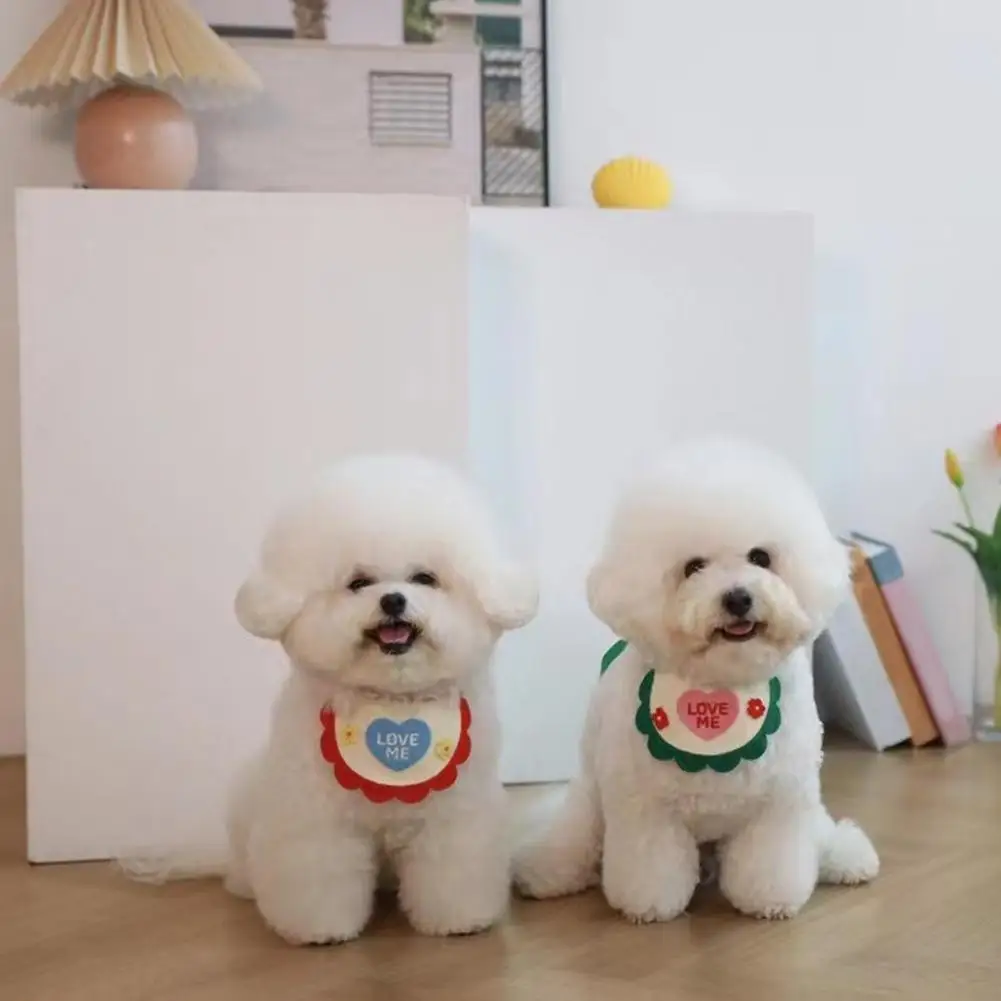 Elegante bufanda para cachorro, vestido bordado, bandana tejida a mano para perros pequeños - imagen 2