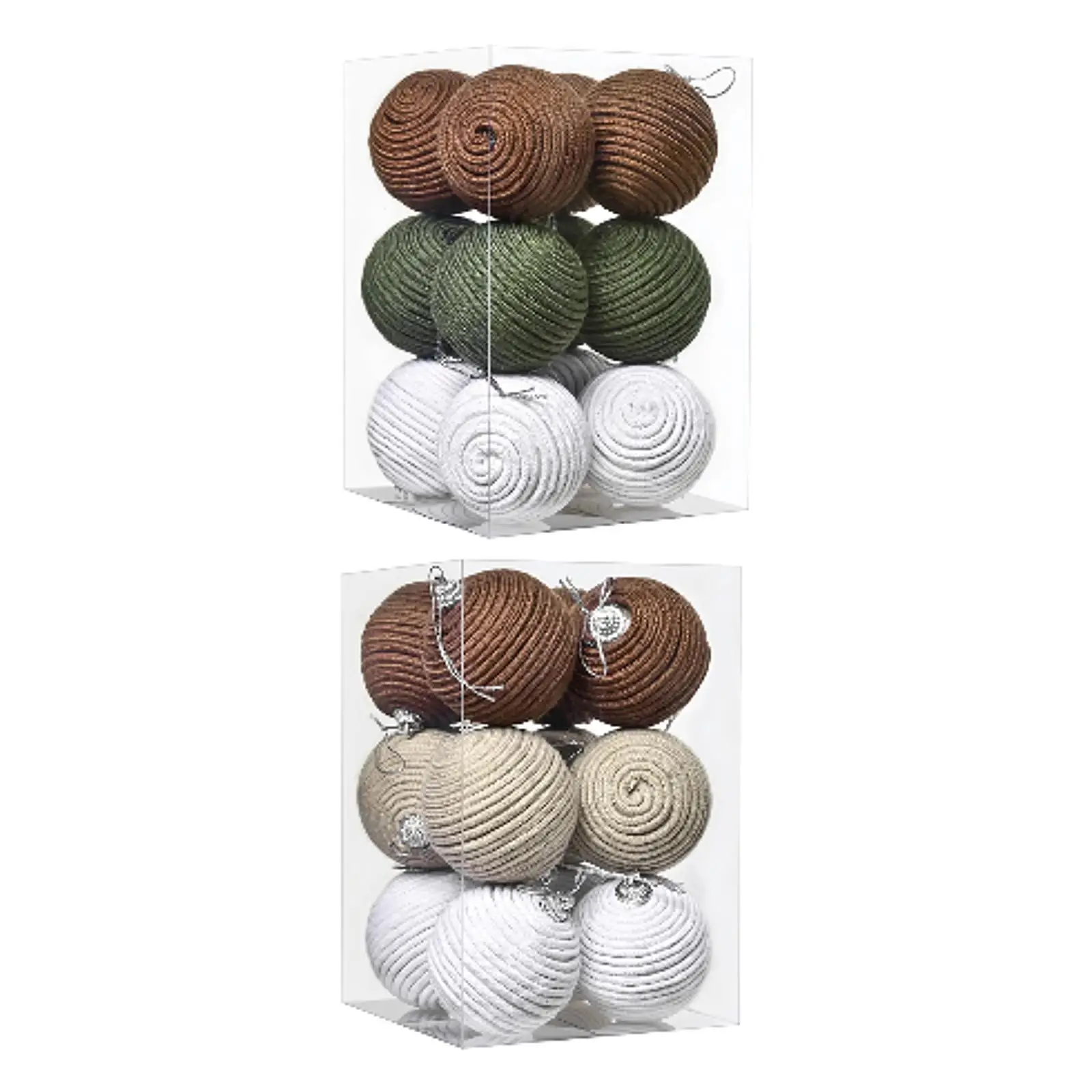 12 Pieces Christmas Balls Holidays Celebrations Portable Pendants Jute Rope Shopping Mall Party Supplies Xmas Tree Decor Baubles