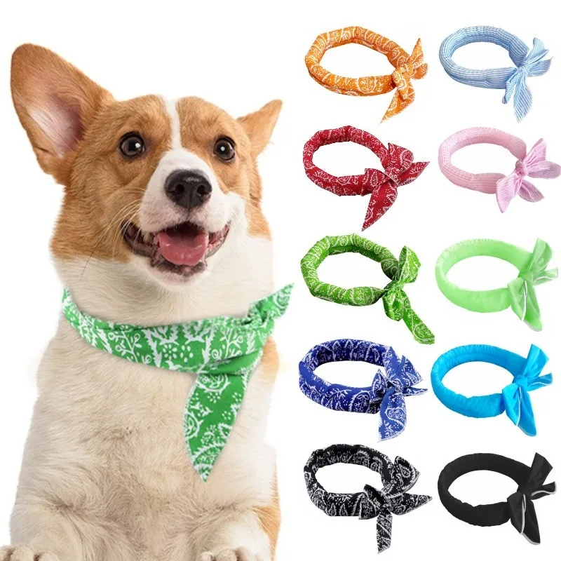 Collar refrescante para perros, bufanda de hielo para perros y gatos, diadema para deportes al aire libre, toalla, pulsera, Baberos para perros, suministros para perros y mascotas