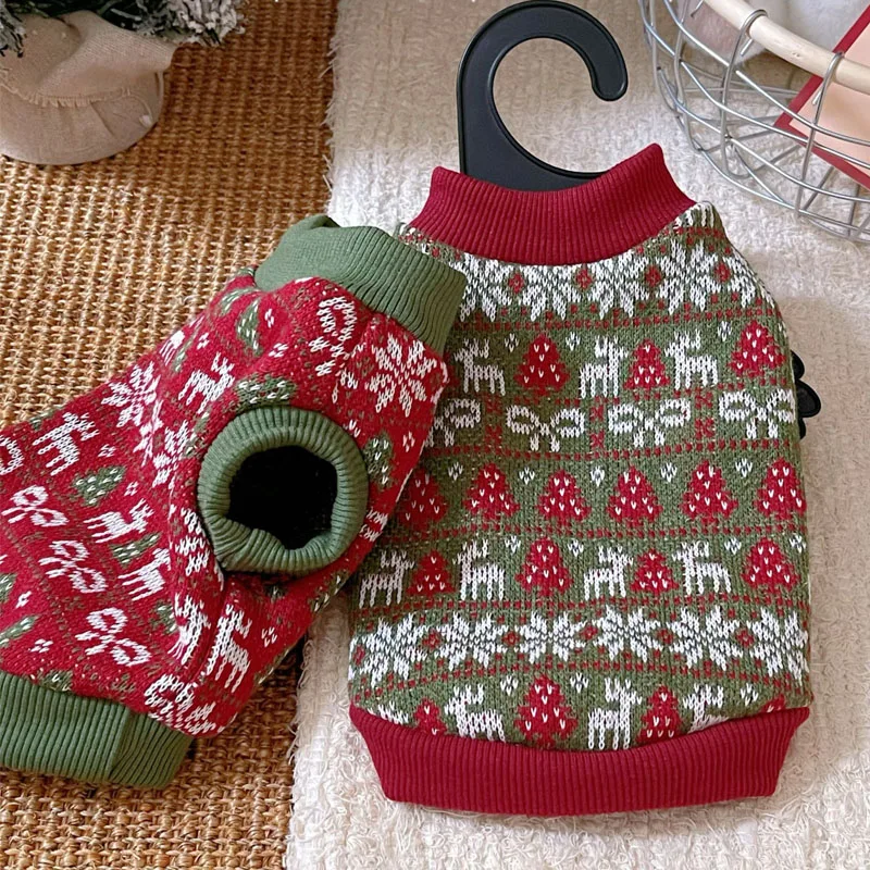 Jersey cálido para perros, suéter de invierno, ropa de punto navideña, ropa de manga corta para mascotas para perros pequeños, ropa tejida para cachorros Chiwawa - imagen 5