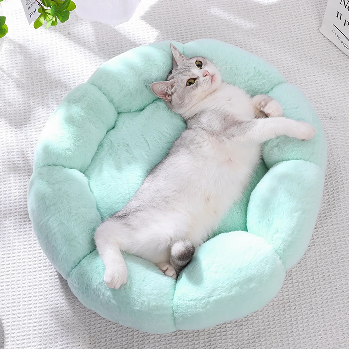 Cama floral transpirable para gatos medianos y perros pequeños – Suave y cálida - imagen 5