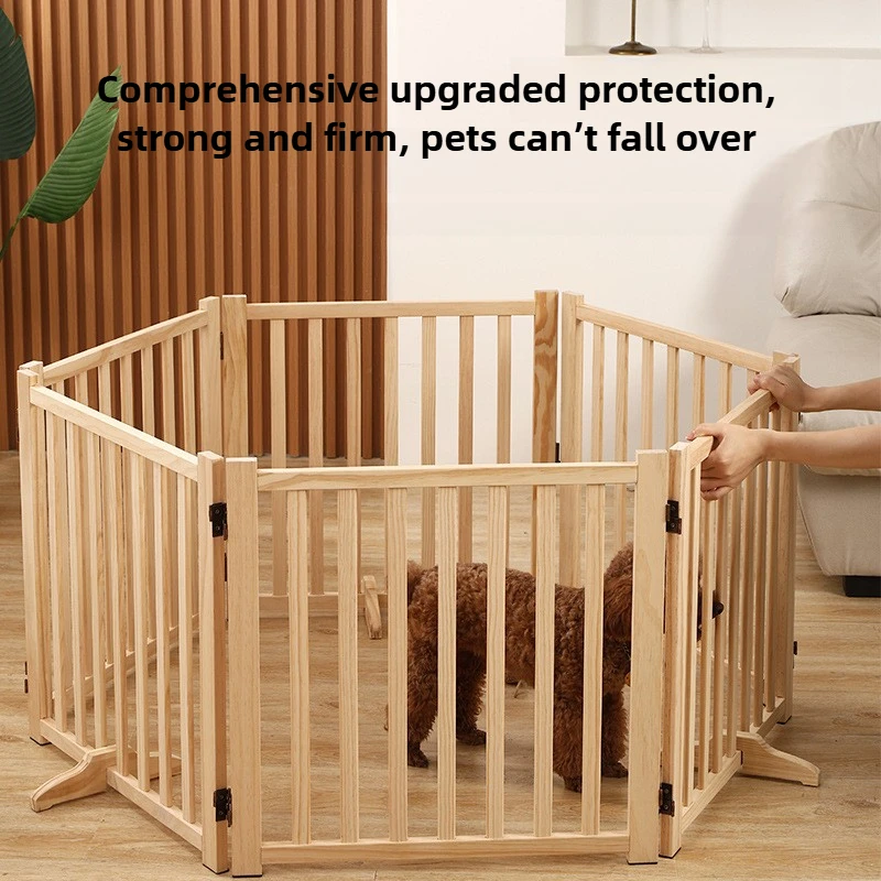 Cercas plegables de madera para perros, vallas para interiores para perros pequeños y medianos, aislamiento alto para gatos, recinto para cachorros domésticos, suministros para mascotas - imagen 2
