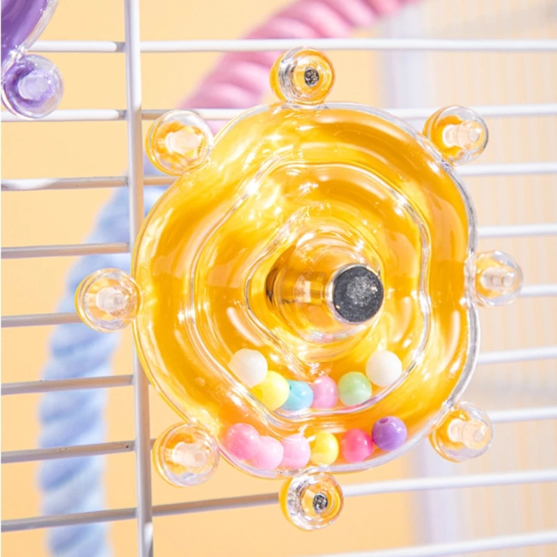 Juguete interactivo para loros con dispensador giratorio de golosinas, estimulación y jaula para ejercicios de pico para conures, cacatúas y pájaros medianos - imagen 3