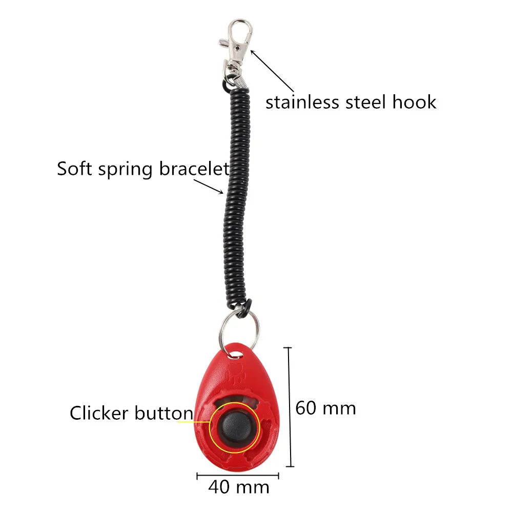 Clicker de entrenamiento para perros y gatos, herramientas de ayuda de entrenamiento de plástico, correa de muñeca ajustable, llavero de sonido, repelente de perros, producto para mascotas - imagen 4