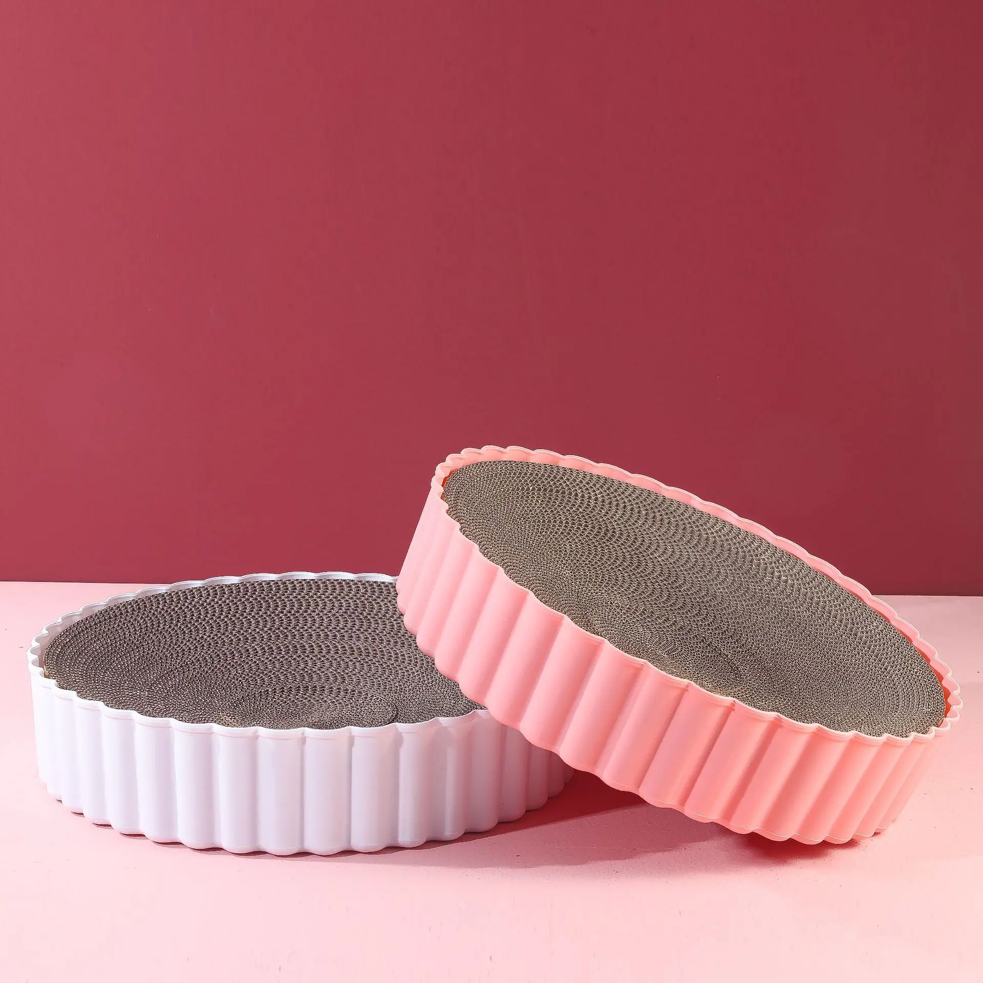 Rascador redondo para gatos, garras de molienda, cartón, papel corrugado, tablero rascador para gatos, raspadores para gatitos, suministros de muebles para mascotas - imagen 4