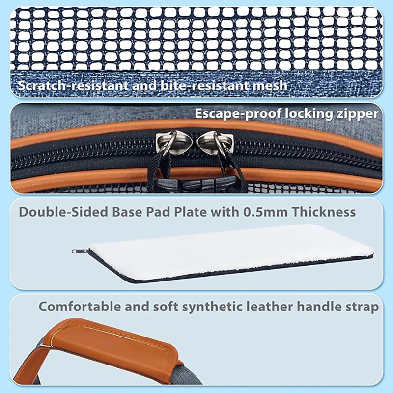 Bolsa transportadora para perros y mascotas, diseño anticolapso, múltiples bolsillos de almacenamiento, bolso de viaje para gatos medianos, cachorros, conejos y otros S - imagen 3