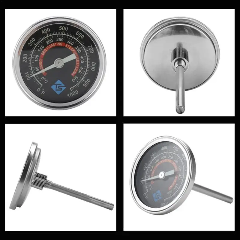 Termómetro de horno 0-1000F, medidor de temperatura de escala de Dial transparente, acero inoxidable, barbacoa, horno fluorescente, Visible por la noche - imagen 5