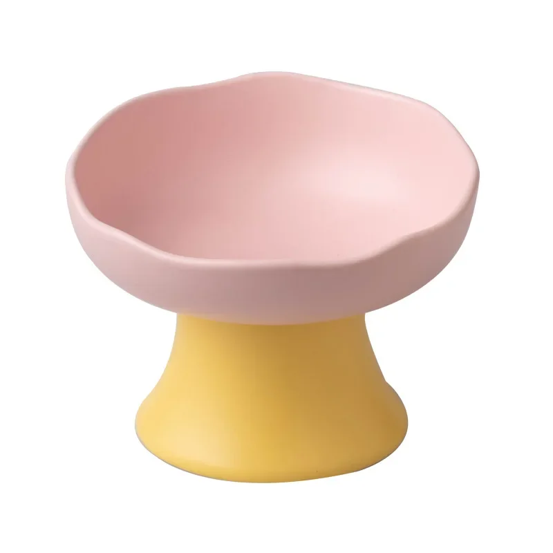 Accesorios bonitos para perros, cuenco de comida para mascotas de cerámica de Color gelatina, gran capacidad, protección del cuello del pie alto, alimentador duradero y seguro para perros y gatos - imagen 3