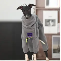 Abrigo térmico gris para galgo italiano – Jersey suave de invierno