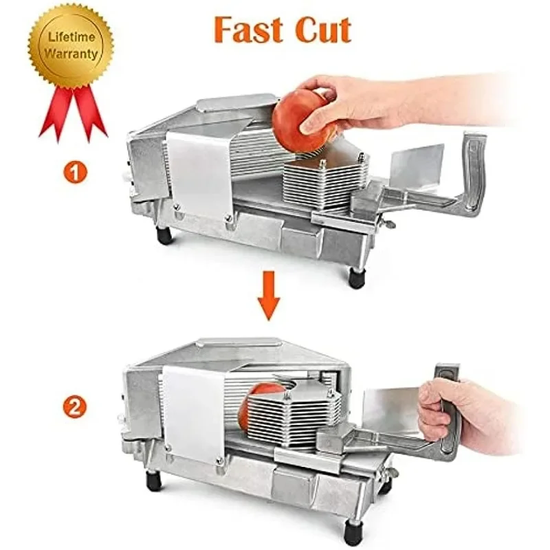 Rebanador de tomate comercial, cortador de tomate resistente de 3/16" con tablero deslizante de polietileno incorporado para uso en restaurante o en el hogar - imagen 3