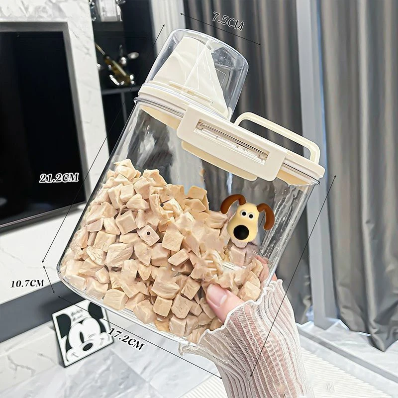 Cubo de almacenamiento de alimentos para gatos, cubo sellado a prueba de humedad, alimentos para perros, productos para mascotas liofilizados, tarro de aperitivos, caja de almacenamiento para el hogar - imagen 4