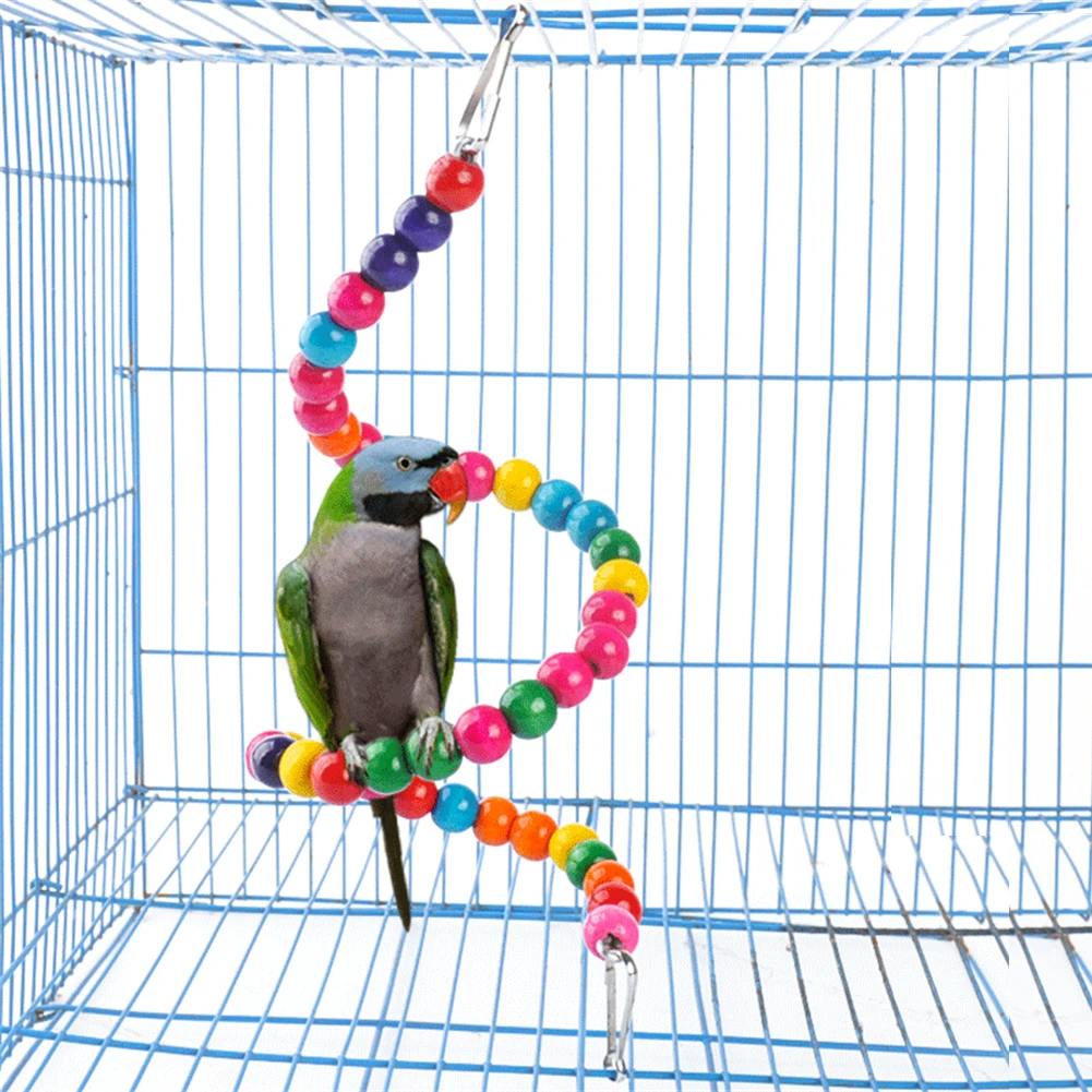 Juguete de entrenamiento de masticación para periquitos, juego de juguetes de combinación para pájaros, jaula para loros, campanas, perca, escalera, juguete para loros pequeños, columpio colgante, hamaca - imagen 2