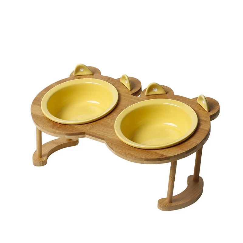 yellow double bowl