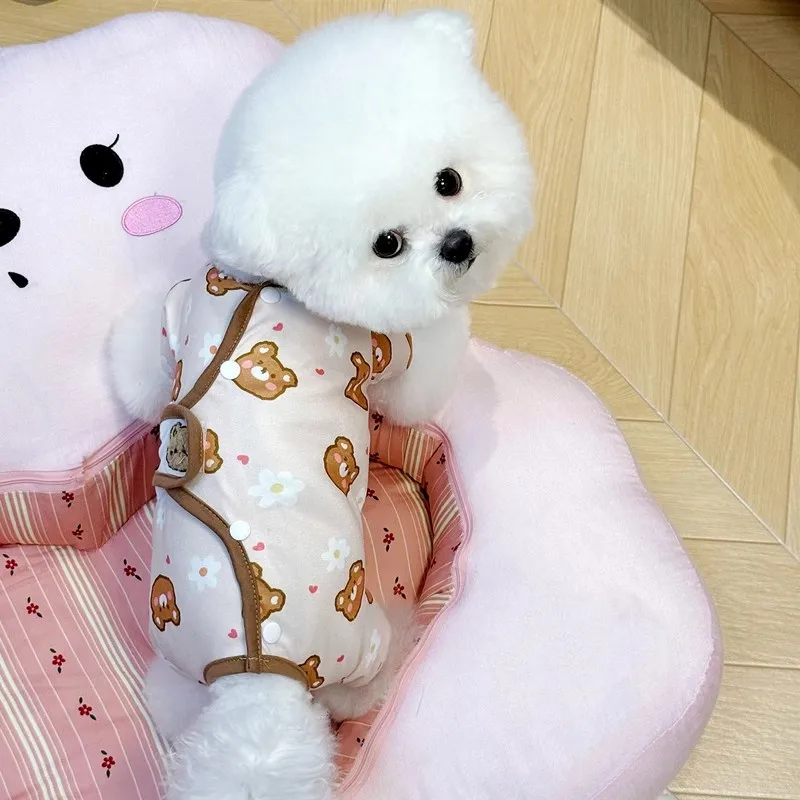 Monos de lujo para perros, ropa cálida y suave para perros de cuatro patas, chaqueta bonita para cachorros, abrigo con estampado de dibujos animados, monos para gatos, monos para mascotas Chihuahua - imagen 2