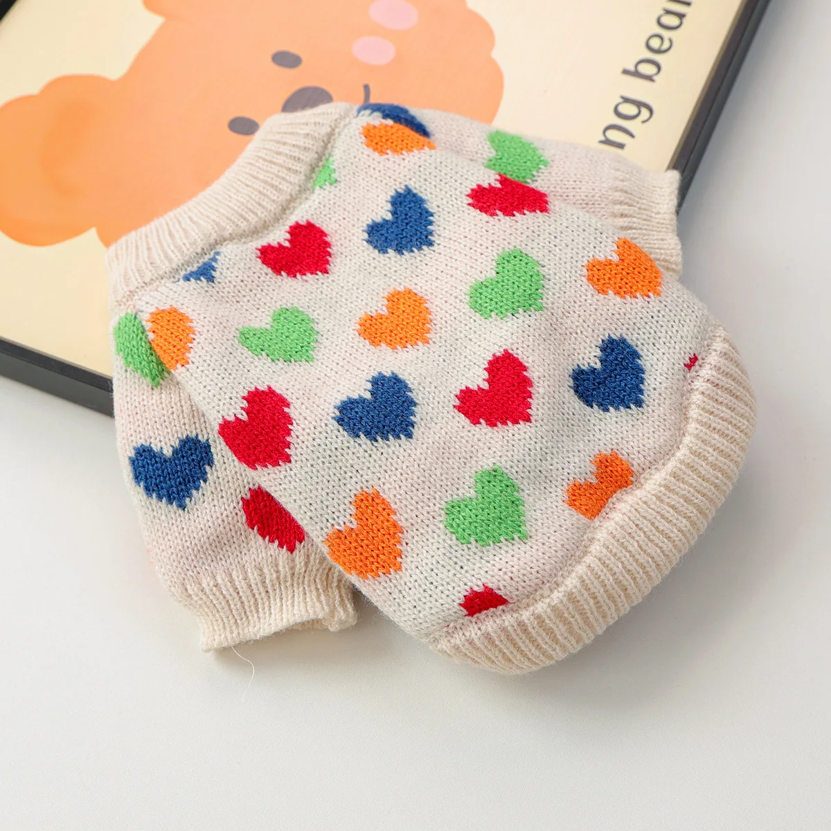 Suéter de punto de amor para otoño/invierno para mascotas, suéter de amor colorido cálido y cómodo para perros pequeños/gatos, ropa para cachorros - imagen 5