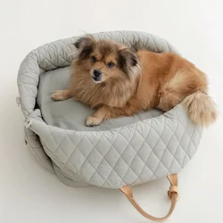 Bolsa impermeable de nailon para mascotas, transportador de mascotas para coche, bolsa para mascotas montada en coche, bolsa transportadora para gatos, cama desmontable para mascotas, nido extraíble para mascotas