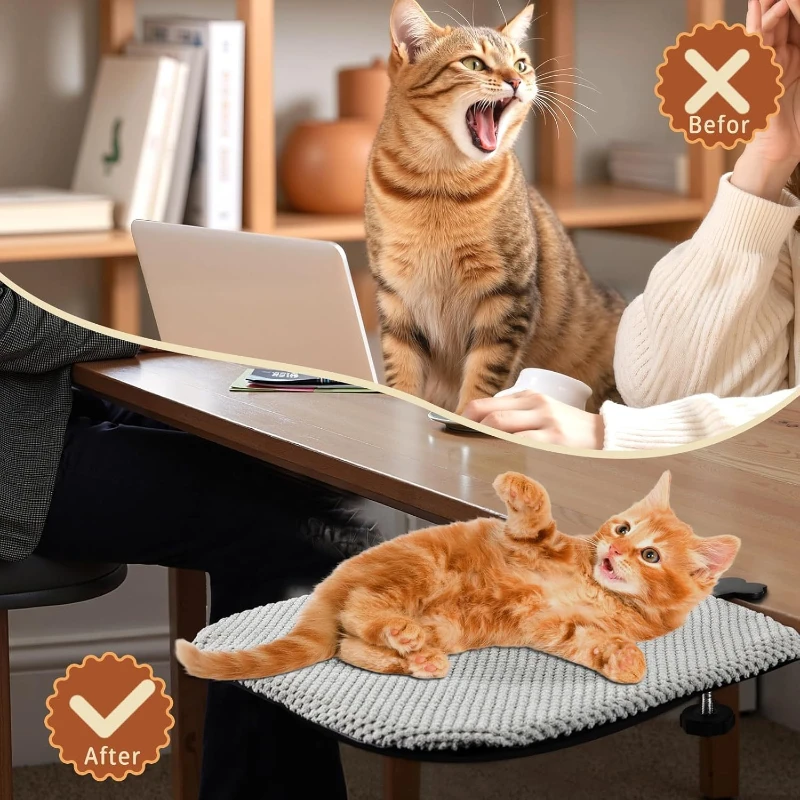 Cama de escritorio para gatos, camas para gatos, escritorio de madera para gatos, gatitos, mascotas, camas de alta capacidad de carga, cama para siesta para gatos y gatitos - imagen 4