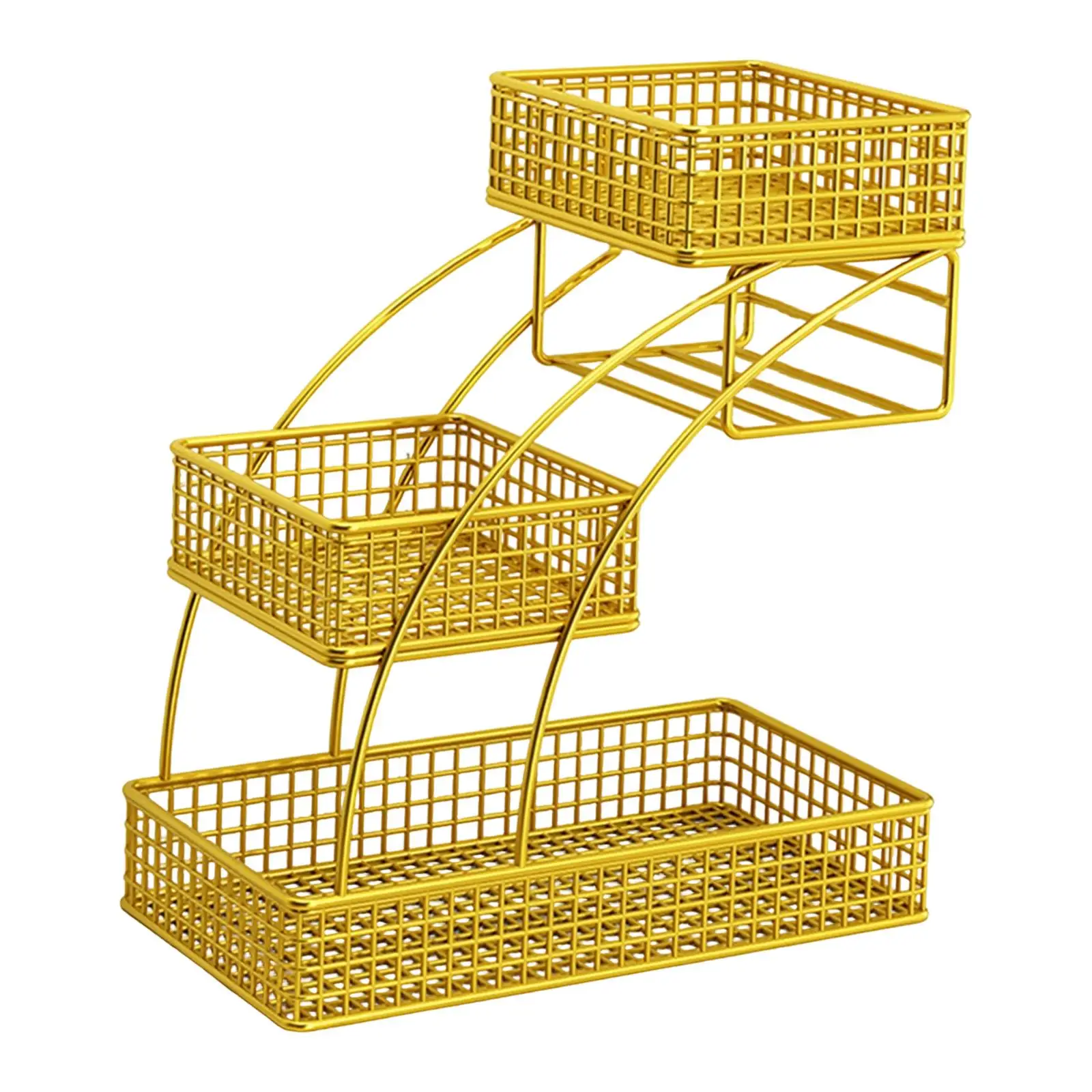 Fruit Basket 3 Tiers Iron Large Capacity Decor Fruit Bowl Vegetable Bread Snack Basket Kitchen Organizer for Countertop Banquet Fruit Basket 3 Tiers Iron Large Capacity Decor Fruit Bowl Vegetable Bread Snack Basket Kitchen Organizer for Countertop Banquet