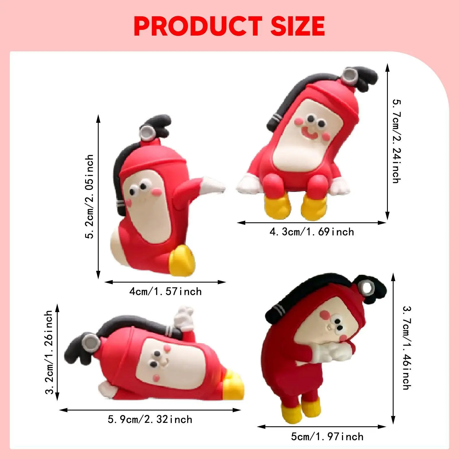 4 Pieces Figurine Computer Decors Small Statues Funny Creative Gifts Ornaments for Desk Shelf Table