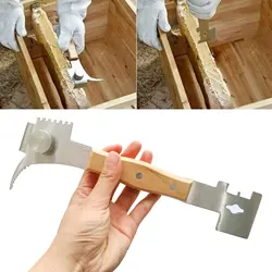 Raspador de apicultura de 7 funciones, herramientas para colmena con mango de madera, cuchillo para cortar miel, producto, colmena para suministros de apicultor, equipo