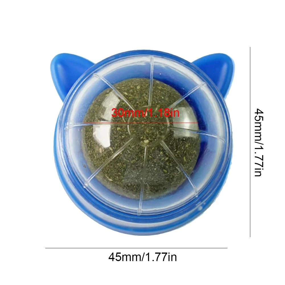 Juguete giratorio de bola de pared con hierba gatera con rascador y hierba para gatos: limpieza de dientes, digestión saludable y juego divertido - imagen 3