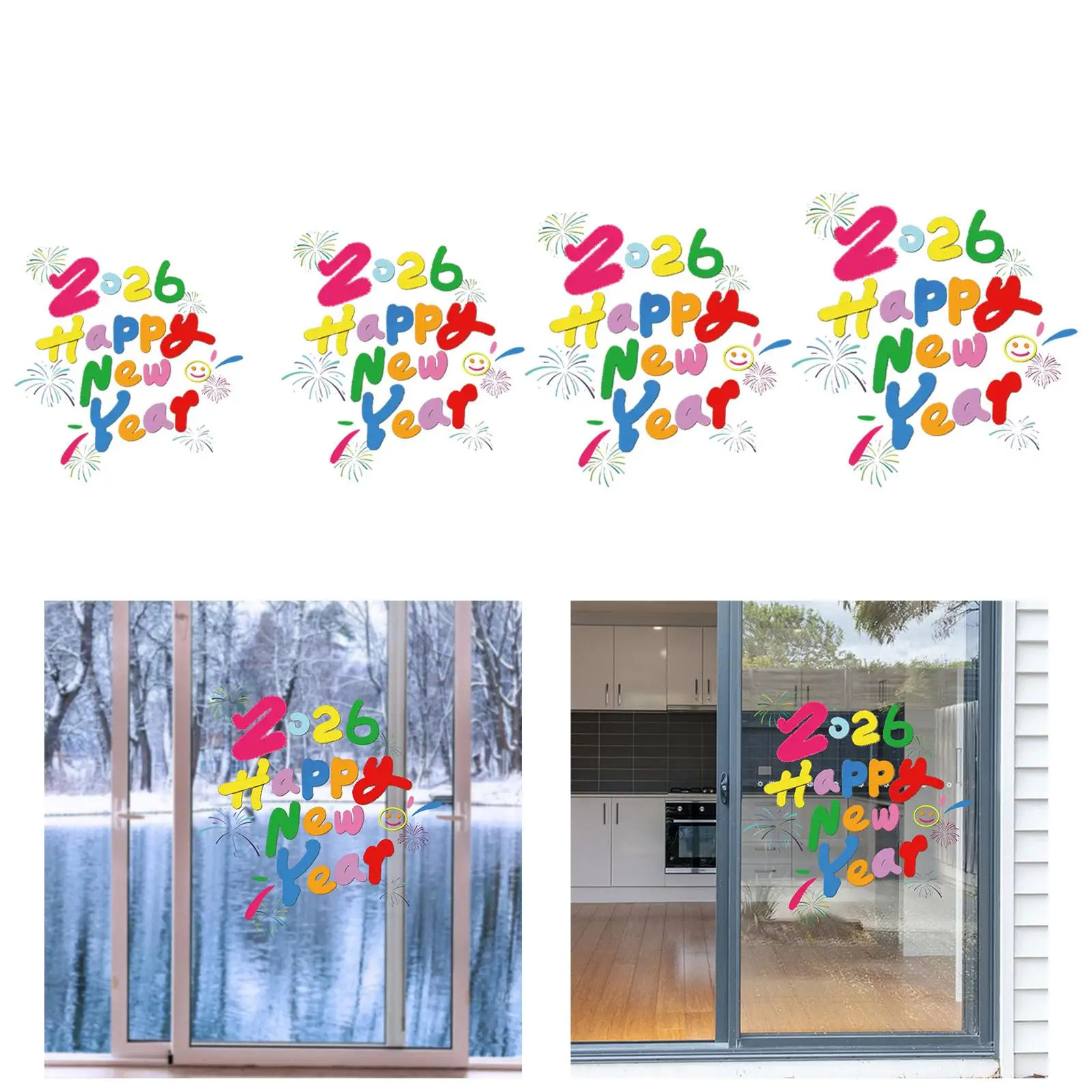 Calcomanía de caballo de dibujos animados de PVC para ventana de Año Nuevo, pegatina estática festiva para decoración del hogar de Año Nuevo Chino, eventos de fiesta - imagen 4