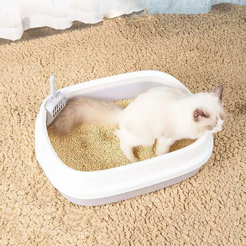 Lavabo de arena semicerrado para gatos, caja de arena extraíble para coño, fácil de limpiar, suministros de inodoro para mascotas, bandeja para gatitos a prueba de salpicaduras, baño de lavado - imagen 5