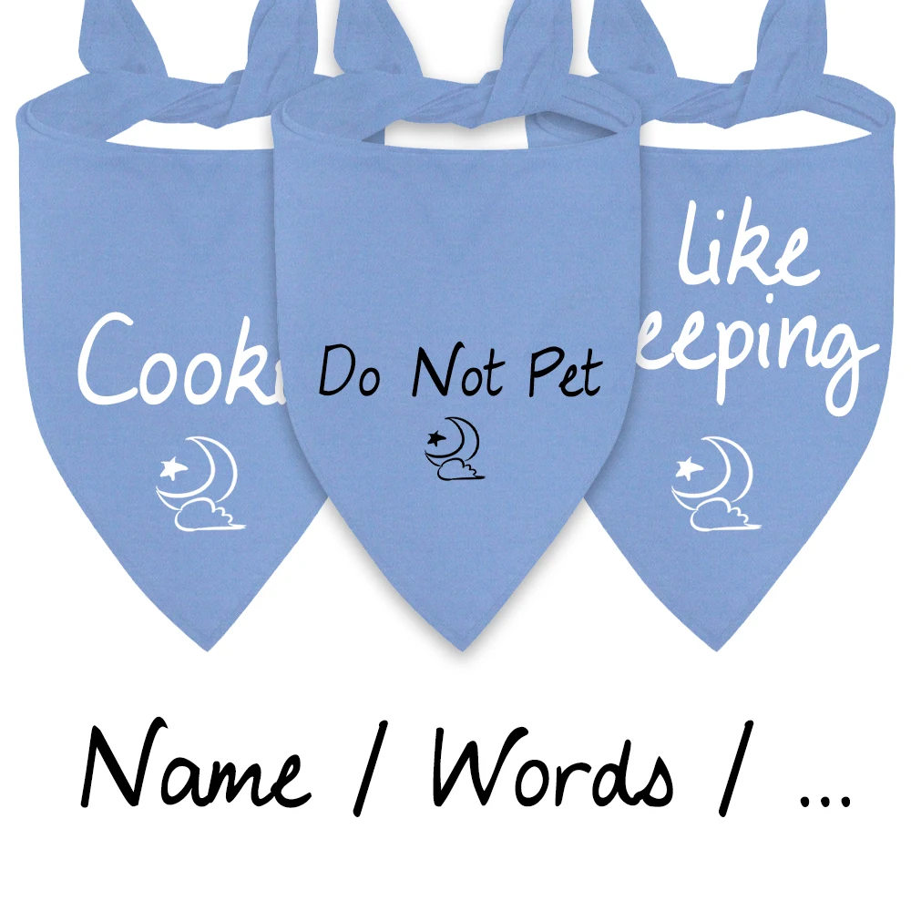 Bandana para perro con nombre personalizado, Collar con patrón de Luna personalizado, babero Triangular para mascotas, bufanda para accesorios para cachorros y gatos - imagen 2