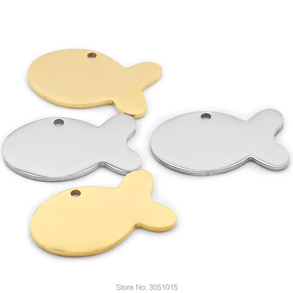 Placa identificativa forma pez para gato y perro de acero inoxidable - imagen 4