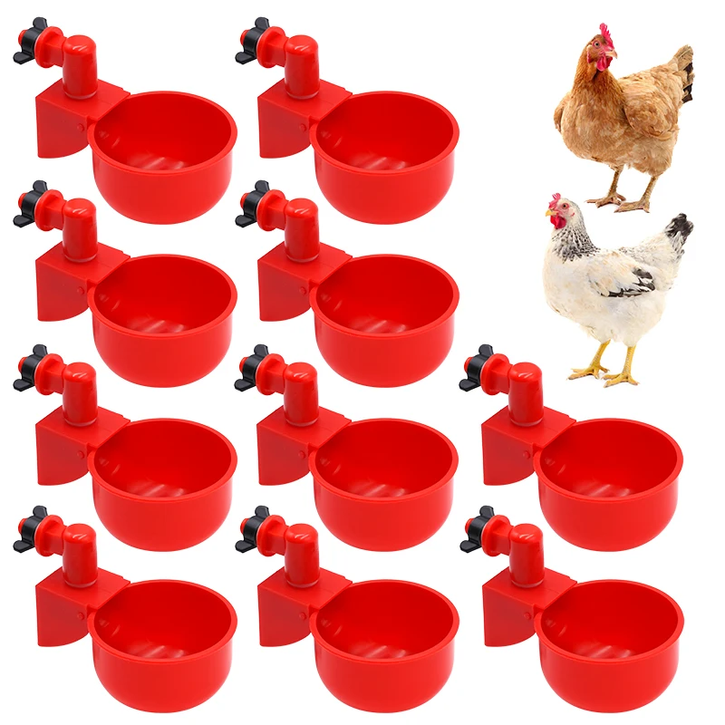 Bebedero automático para aves de corral, cuenco alimentador de agua para granja con tornillos, dispensador de codorniz, pato, 5/10 piezas - imagen 3