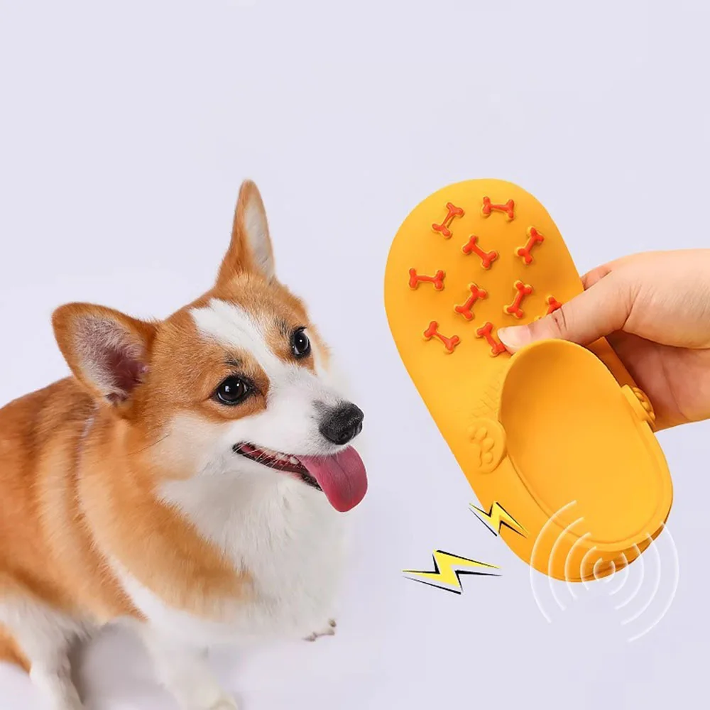 Juguete de zapatilla de látex chirriante para perros, juguete autoadhesivo para cachorros resistente a masticar para aliviar el aburrimiento, suministros para masticar perros - imagen 2