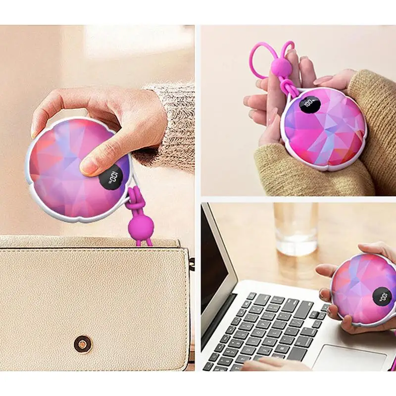 Calentadores de manos reutilizables, calentadores de bolsillo eléctricos recargables, calentador de manos con 3 ajustes de calor para mujeres, hombres, Navidad, invierno
