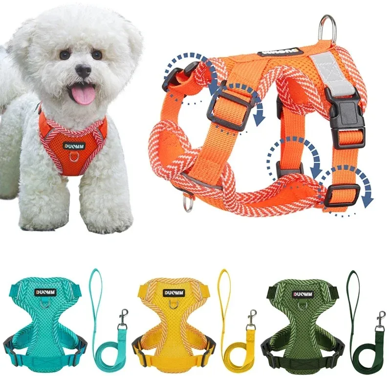 Arnés para perros pequeños, suministros para mascotas, Collar para gatos, accesorios para perros, collares, chaleco táctico para el pecho, correa, cosas para mascotas, productos grandes para cachorros