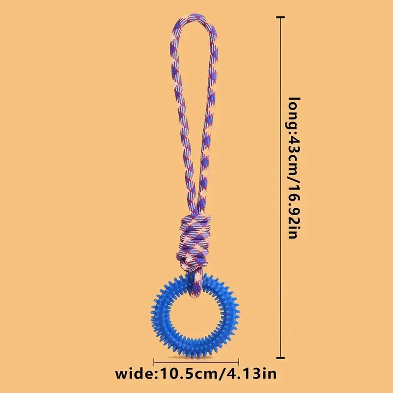 Anillo de juguete para mascotas de entrenamiento interactivo, anillo con púas, limpieza de dientes de perro, suministros para mascotas - imagen 3