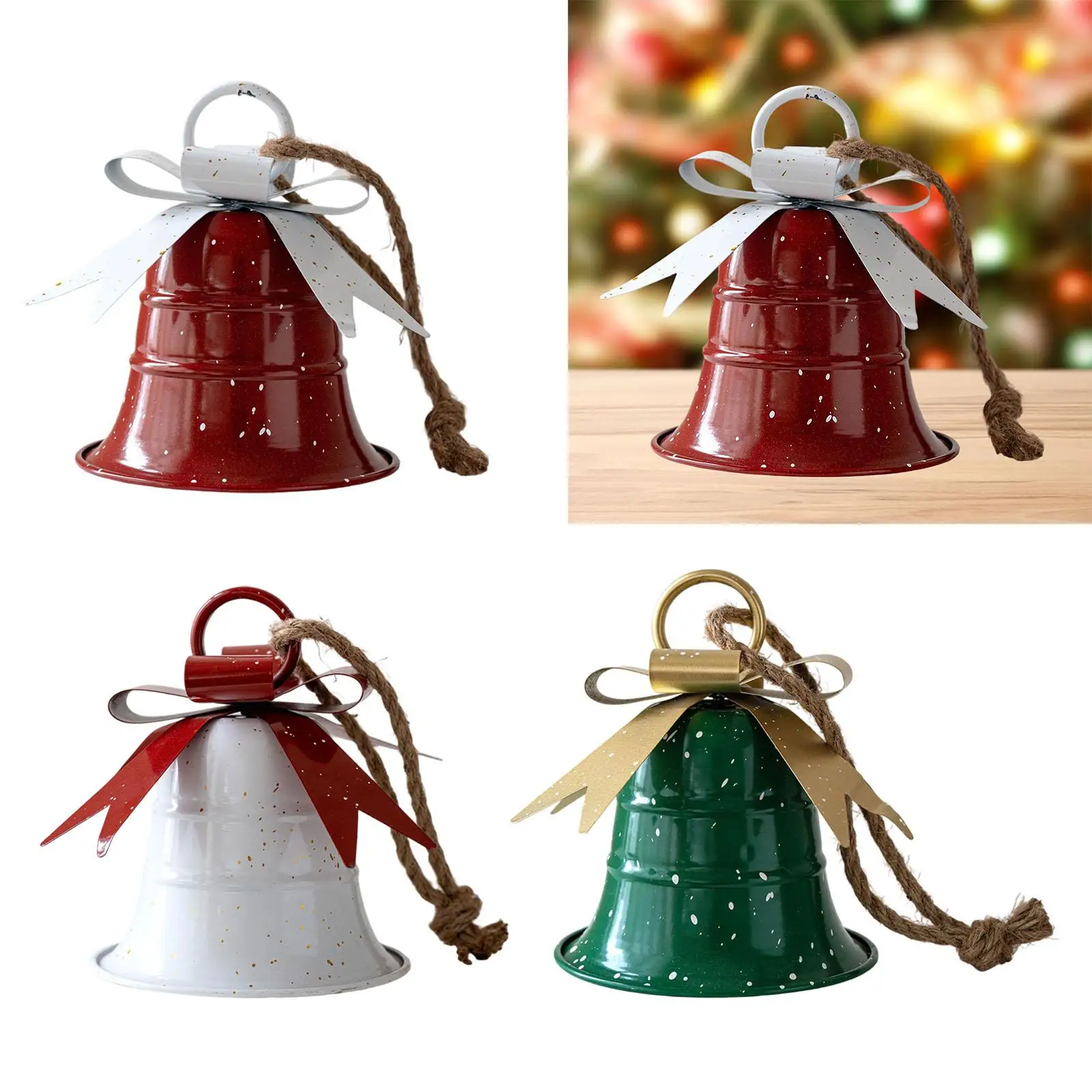 Adorno de campana de Navidad, colgante rústico Retro, decoración de Navidad, decoración de árbol de Navidad para el hogar, ventana, puerta, vacaciones interiores