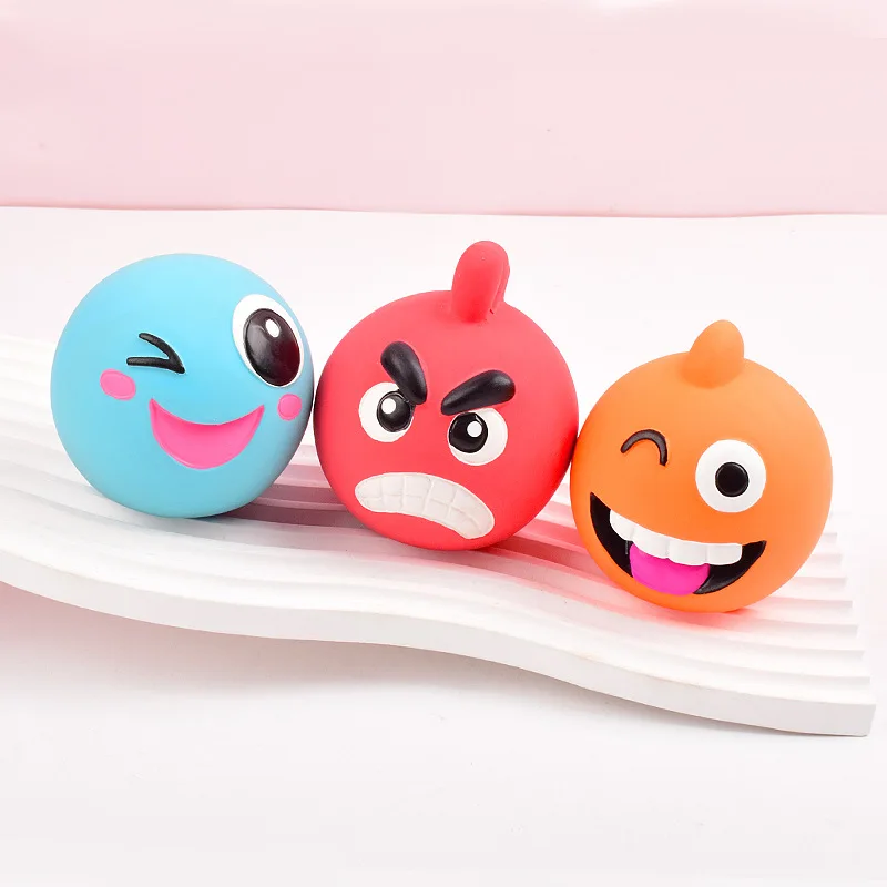 Juguete con sonido para perros con bonito diseño de globo ocular grande, entrenamiento interactivo para masticar de látex duradero para mascotas con pelota de juguete para perros chirriantes - imagen 3