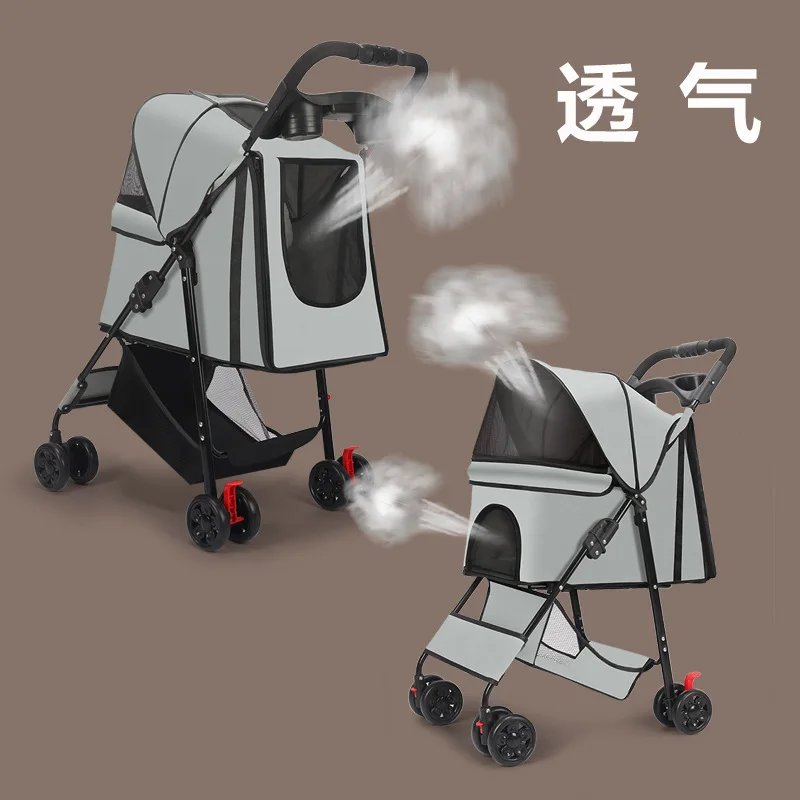 Cochecitos para mascotas, carrito para perros y gatos de peluche, carrito plegable pequeño y ligero, productos para mascotas - imagen 3