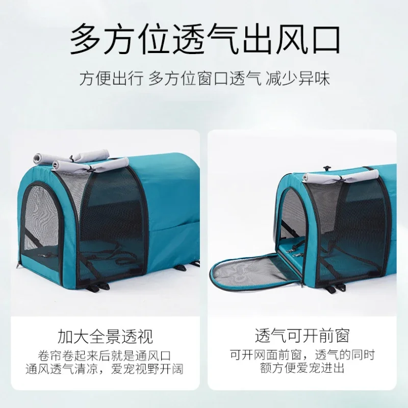 Cochecito para mascotas de dos pisos de gran espacio, ligero para exteriores y fácil de plegar, carrito para perros y gatos, cochecito para mascotas, carrito para perros - imagen 4