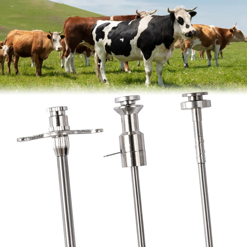 Pistola de jeringa SS AI para ganado vacuno de granja bovino, aplicador de inseminación Artificial, inyector de Semen, instrumento de cría de paja congelada, granja - imagen 2