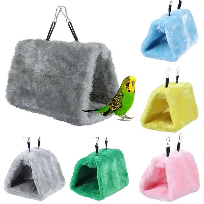 Hamaca cálida para cama de tienda, cueva colgante para jaula de pájaros para dormir, Nido de Pájaros para mascotas, accesorios para jaula de loros, Invierno - imagen 2