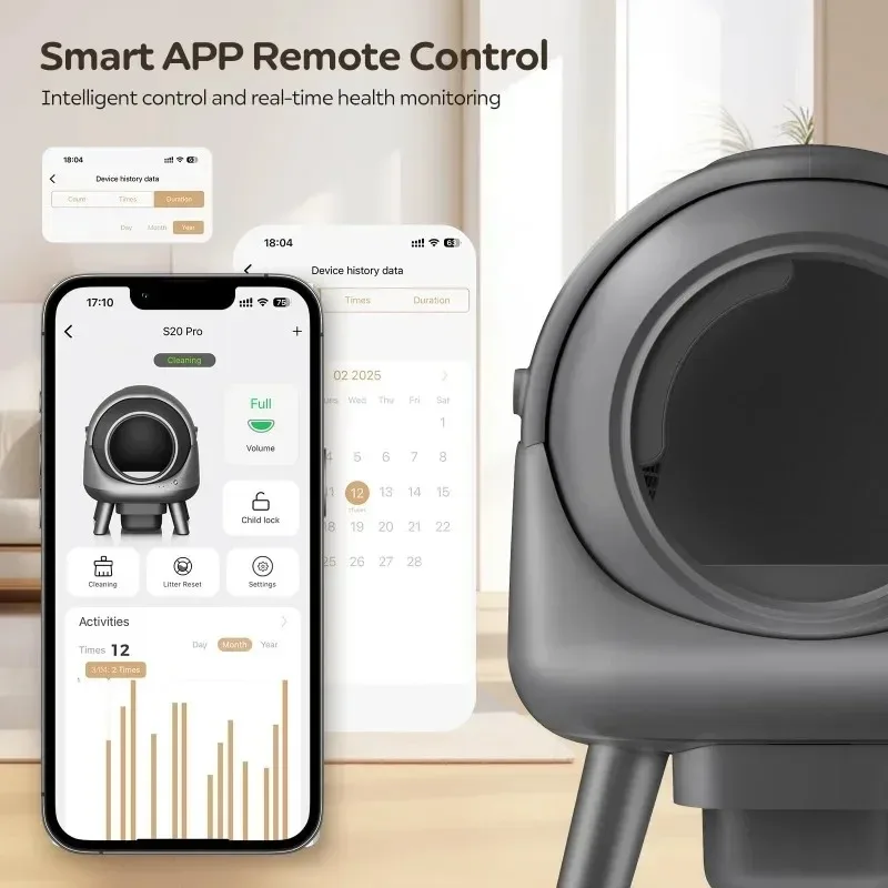 Els-caja de arena autolimpiante inteligente para mascotas, inodoro automático para mascotas con control por aplicación protección de seguridad/medidor de peso/limpieza de 15 días - imagen 2