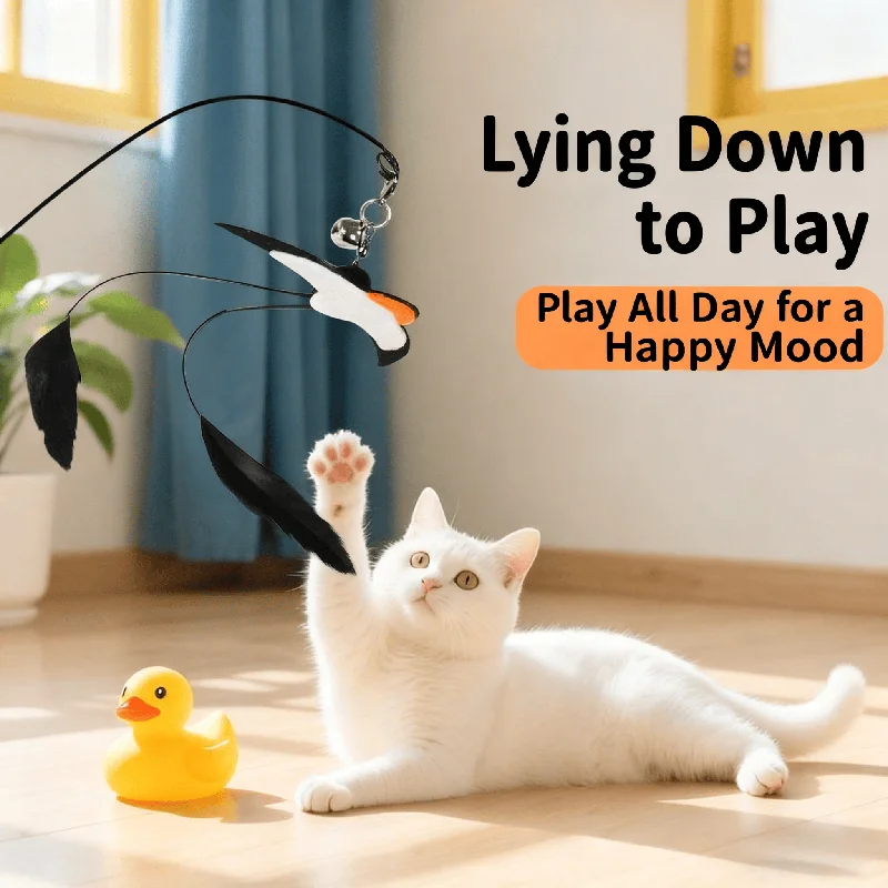 Nuevo Juguetes para gatos, palos de rompecabezas, golondrina con campanas, rompecabezas de plumas para gatos, juguete pequeño de interacción