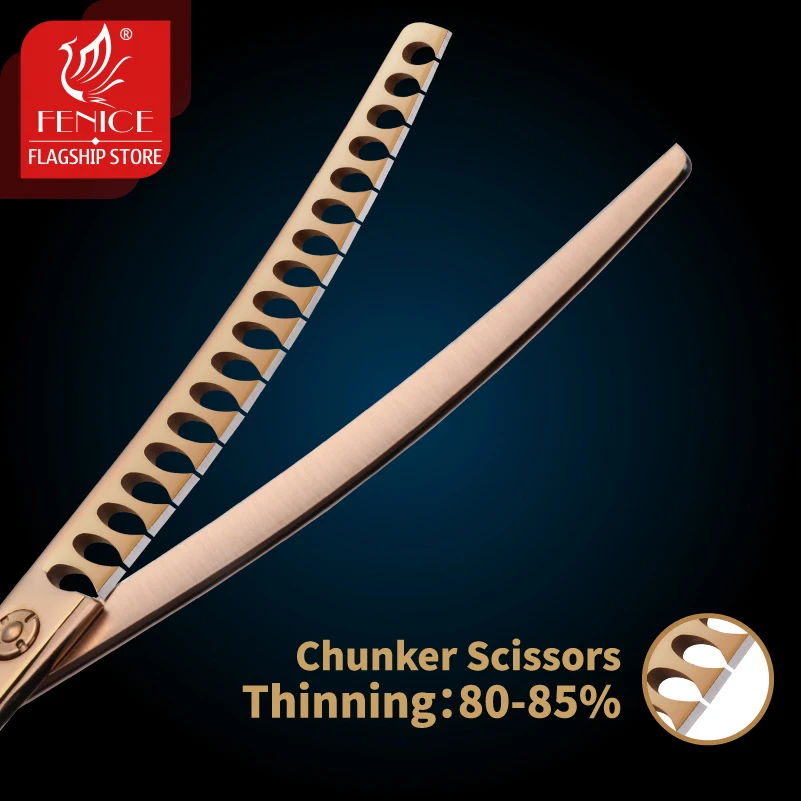 Fenice JP 440C 7,25/7,5 pulgadas tijeras profesionales para el cuidado de perros tijeras curvas para relleno de tiburones para corte de cara y cuerpo de perro - imagen 4