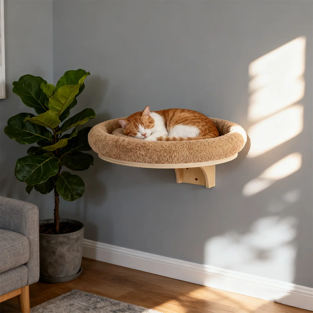 Cama de pared para gatos de interior con felpa suave - imagen 5