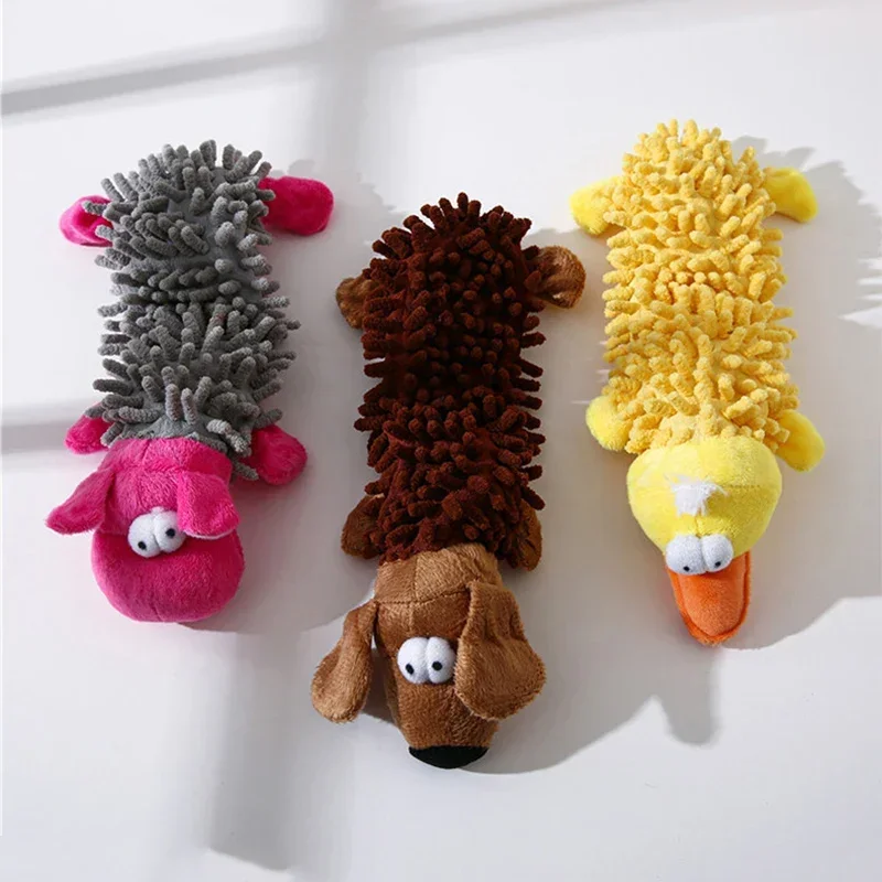 Juguete de peluche para perros, forma de Animal con chirriante para perros pequeños, juguetes de limpieza para masticar, 1 ud. - imagen 2