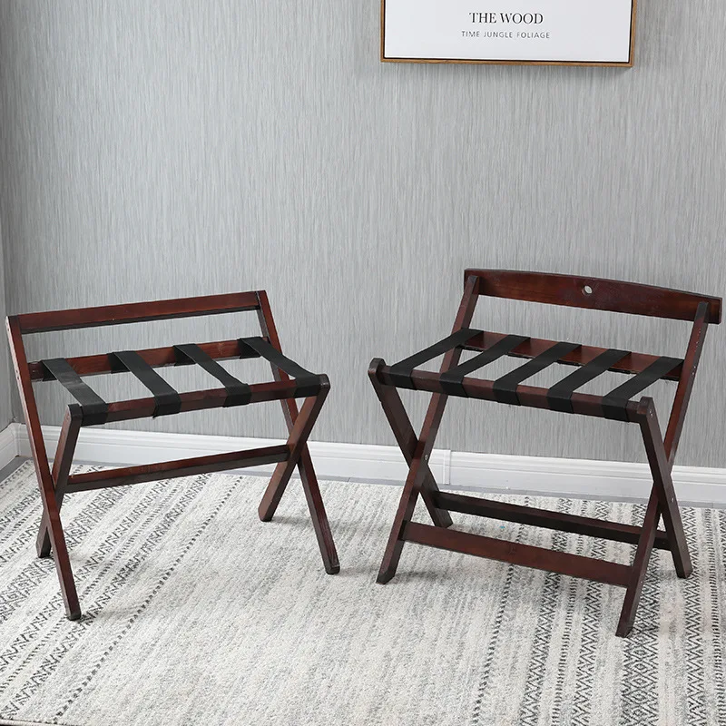 Soporte para equipaje de madera plegable - Estilo hotel para el hogar - imagen 4