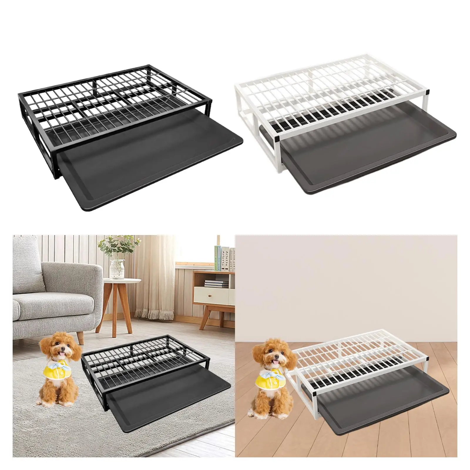 Dog Litter Box Potty Tray with Holder Absorbent Mat Raised Grid Removable Drawer Dog Litter Box Potty Tray with Holder Absorbent Mat Raised Grid Removable Drawer