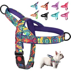 Arnés sin tirones nailon acolchado para perros Pug y razas pequeñas