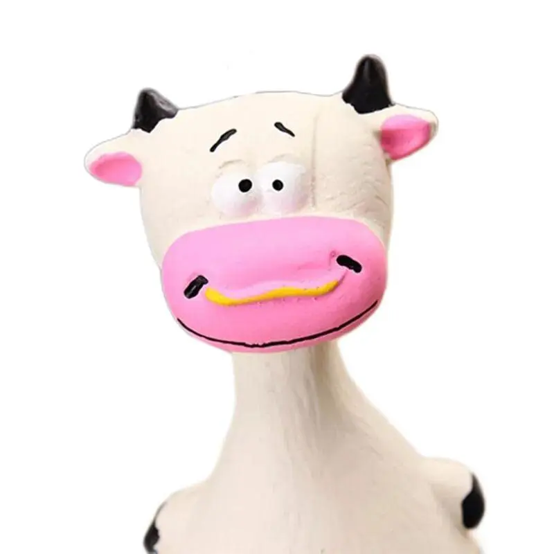 Juguetes de látex para mascotas, sonido chirriante, resistente a las mordeduras, juguete de goma suave para masticar, Limpieza de dientes, perros pequeños y medianos, elefante, vaca - imagen 5